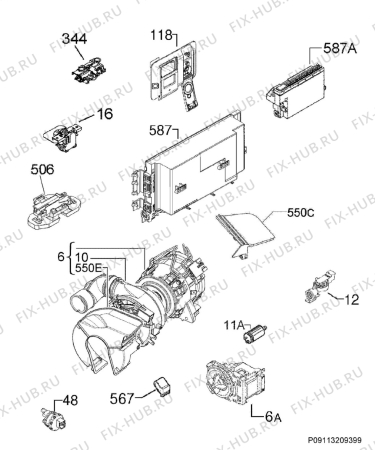 Взрыв-схема посудомоечной машины Zanussi ZDT16030FA - Схема узла Electrical equipment 268